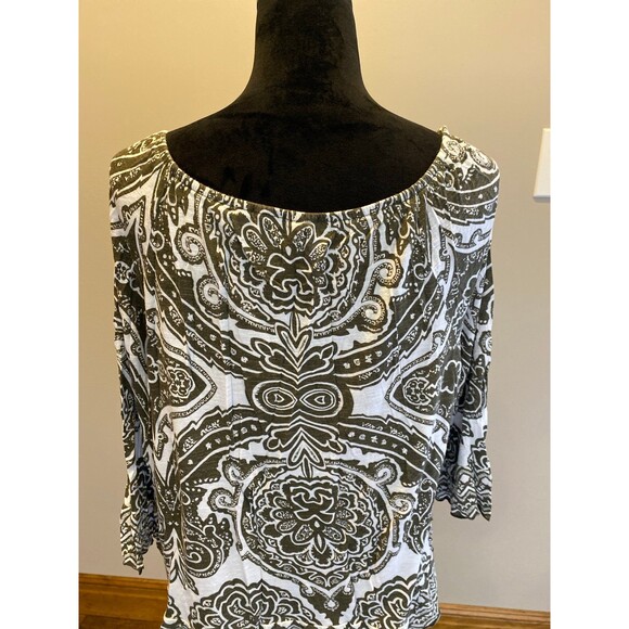 INC International Concepts Top Size ? Large Cropped Rounded Elastic Neckline - Picture 5 of 9